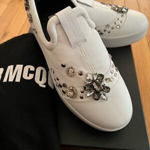 Sold ❌Alexander mcqueen white biz slipon shoes